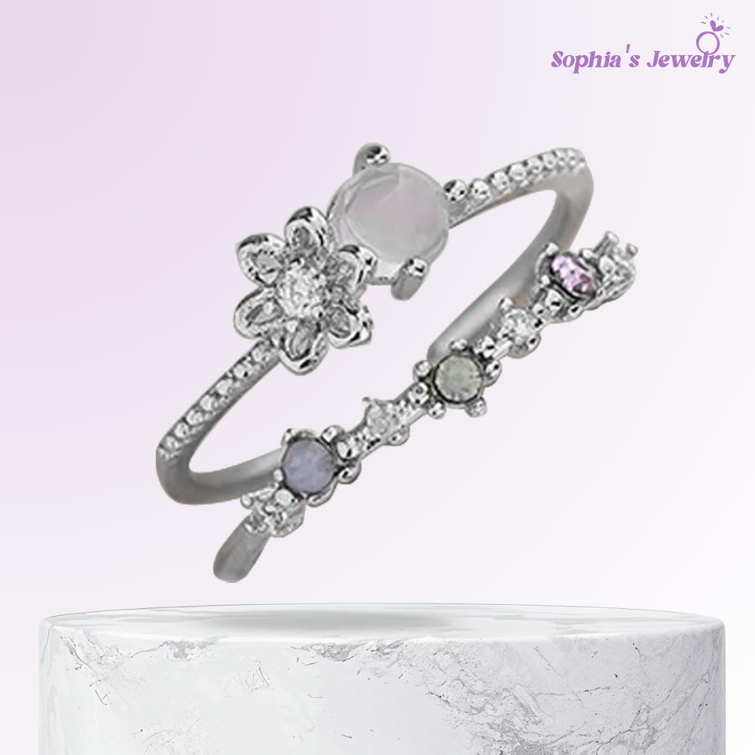 Elara | Moonstone Whisper | Silver Ring