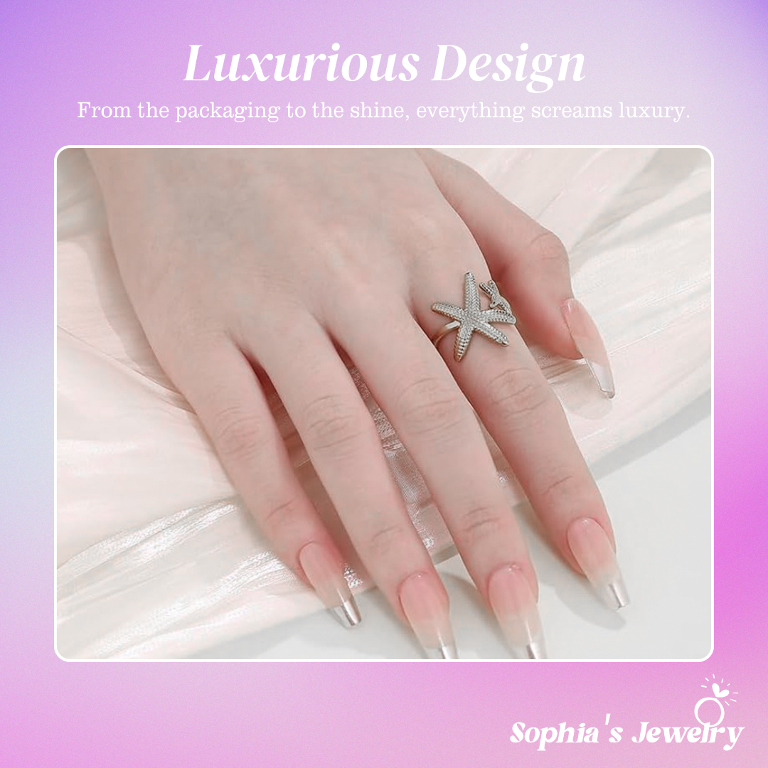 Madeline | Starfish Charm Intertwined | Silver Ring