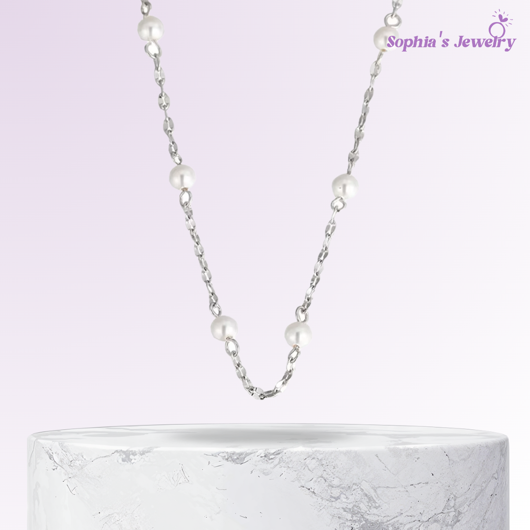 Celina | Pearl Glow | Silver Necklace