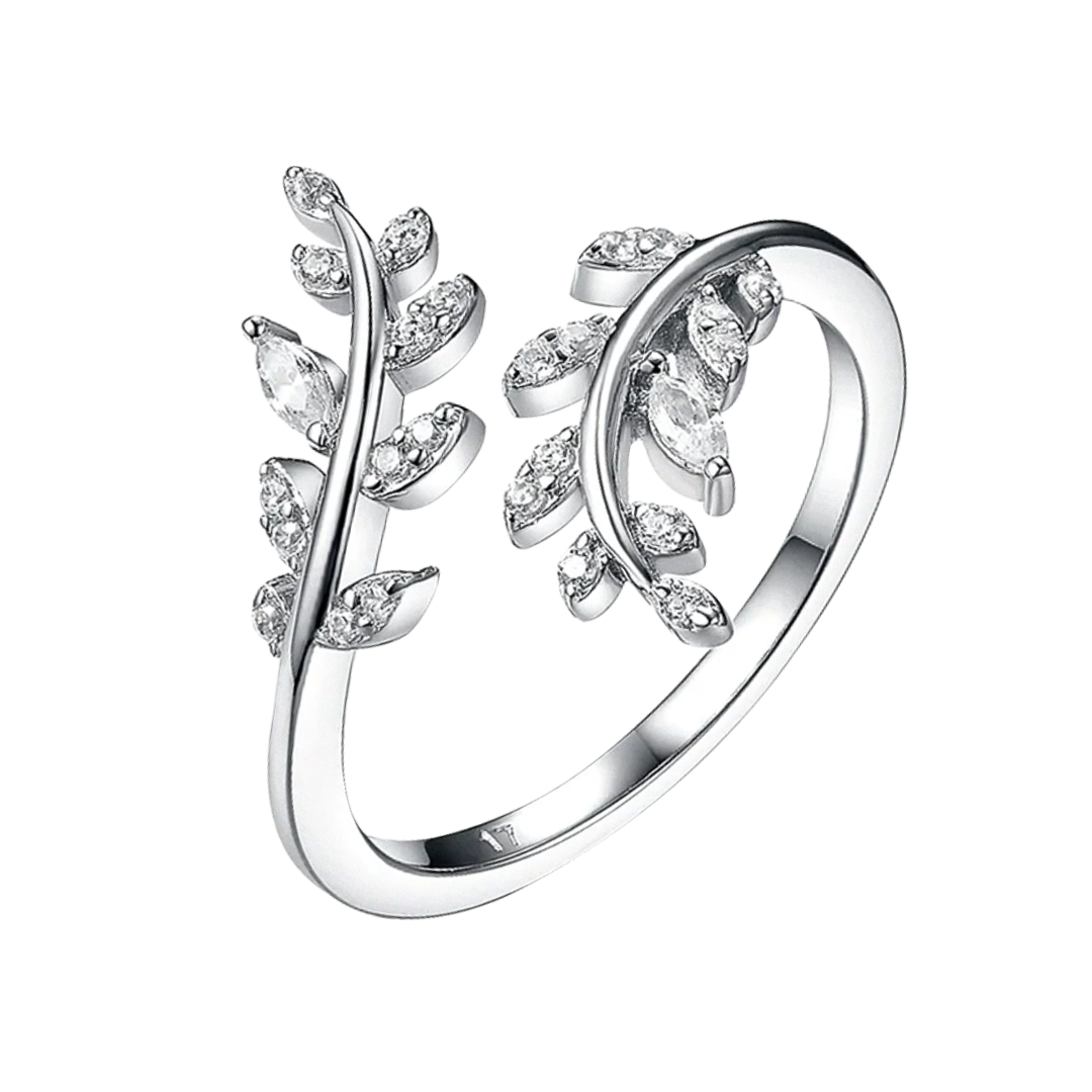 Helena | Elegant Sterling Leaf-Inspired | Silver Ring