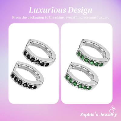 Esme | Hoop Vibrant Glow | Silver Earrings
