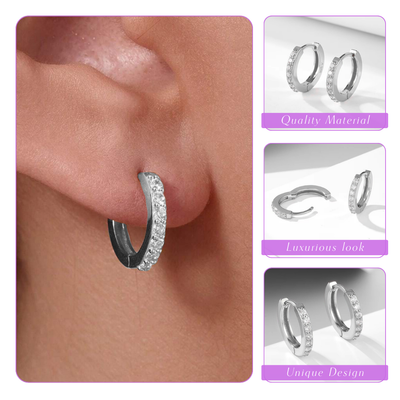 Esme | Hoop Vibrant Glow | Silver Earrings