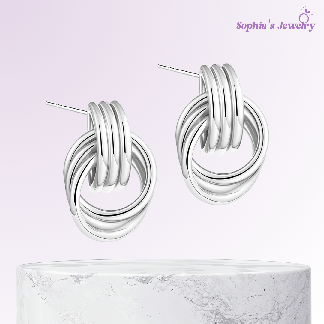 Rachel | Refined Charm Polished Knot | Silver Earrings