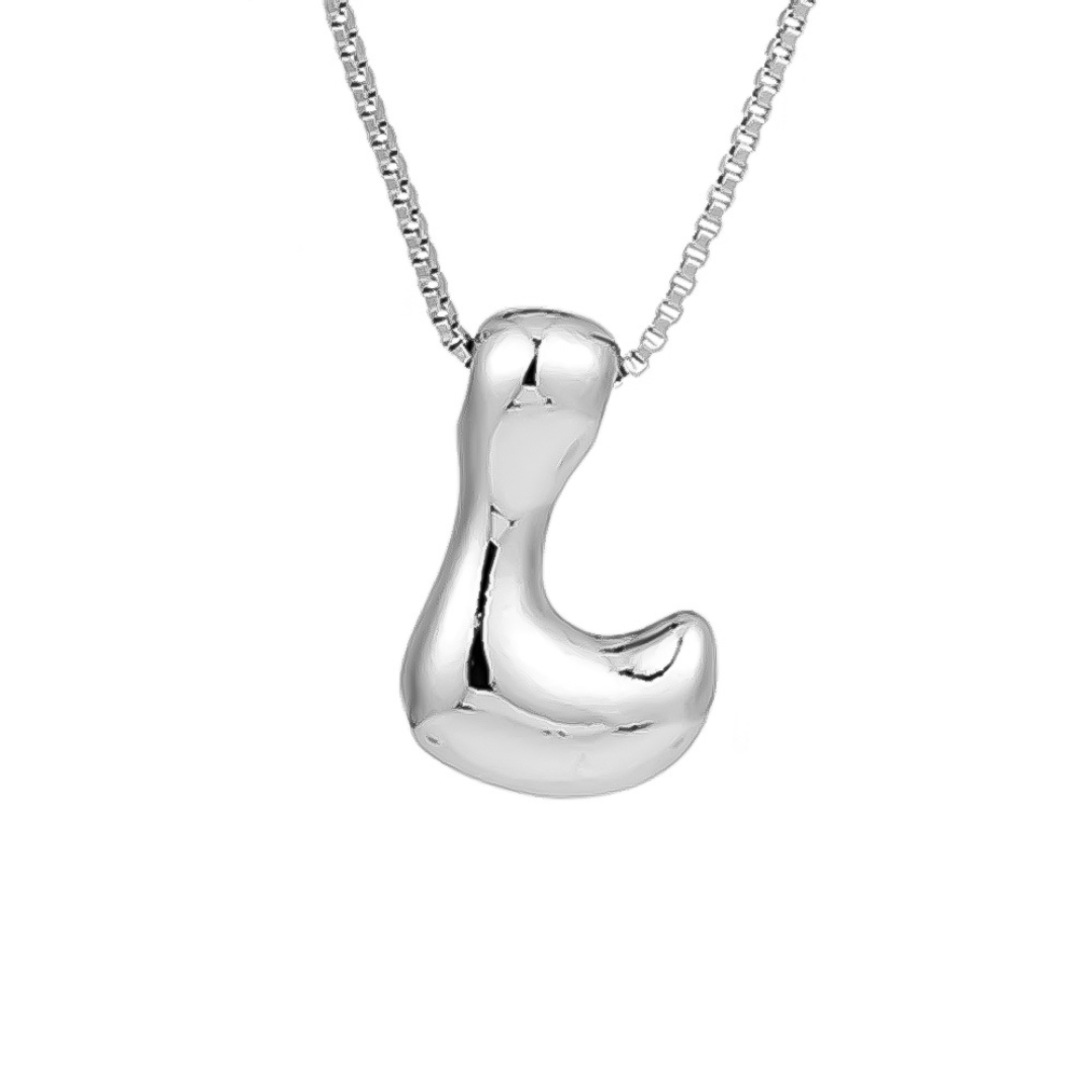 Seraphina | Bubbly Letters | Silver Necklace