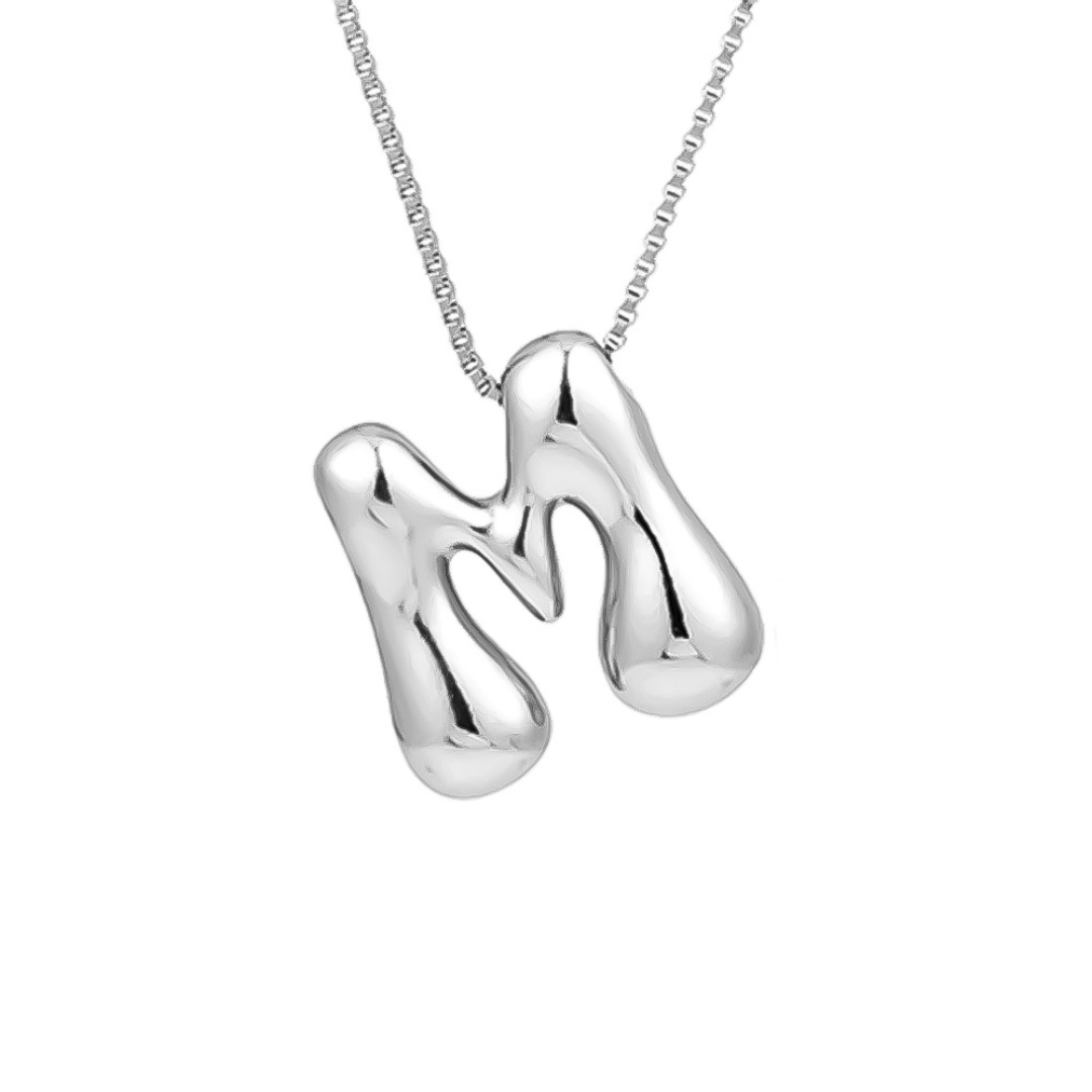 Seraphina | Bubbly Letters | Silver Necklace