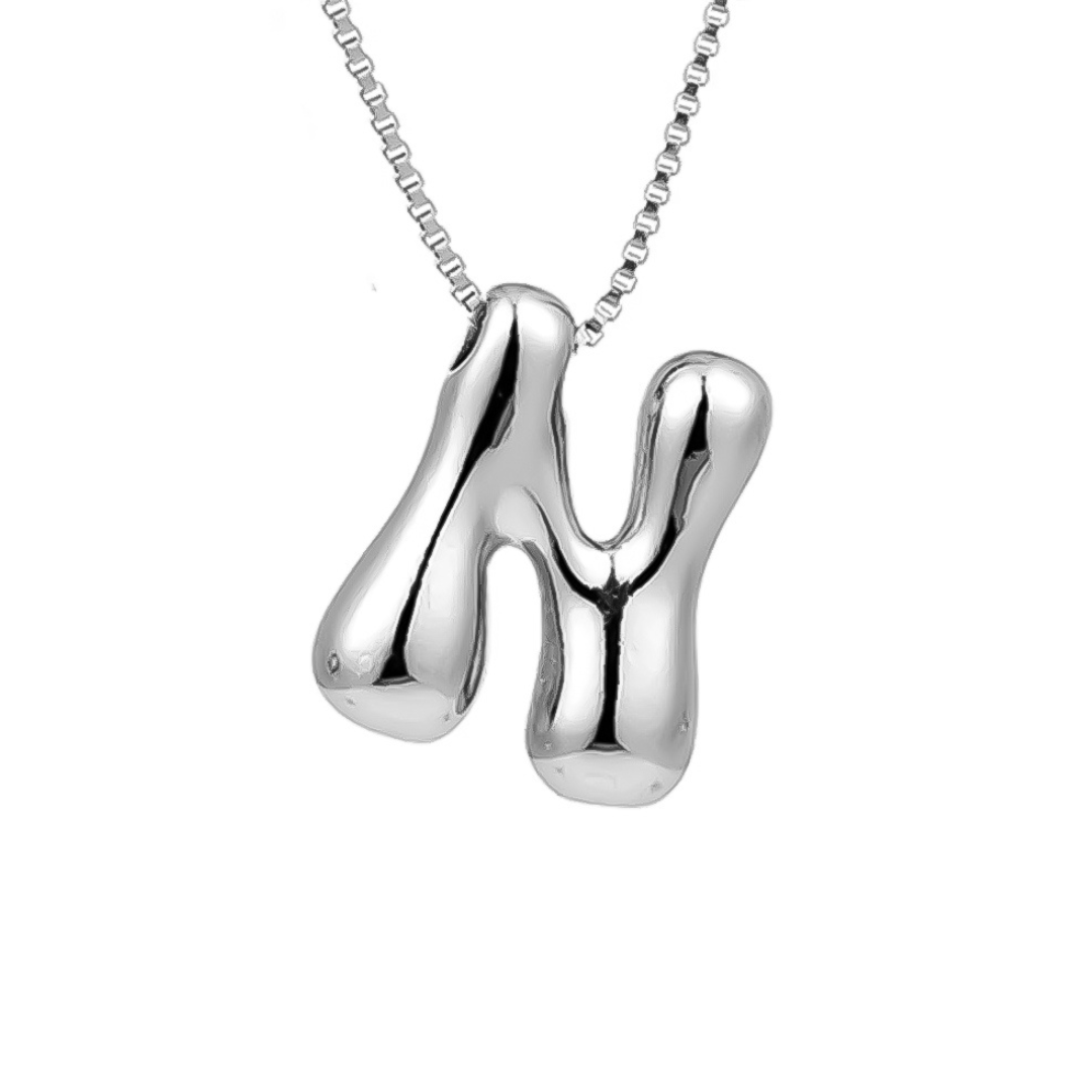 Seraphina | Bubbly Letters | Silver Necklace