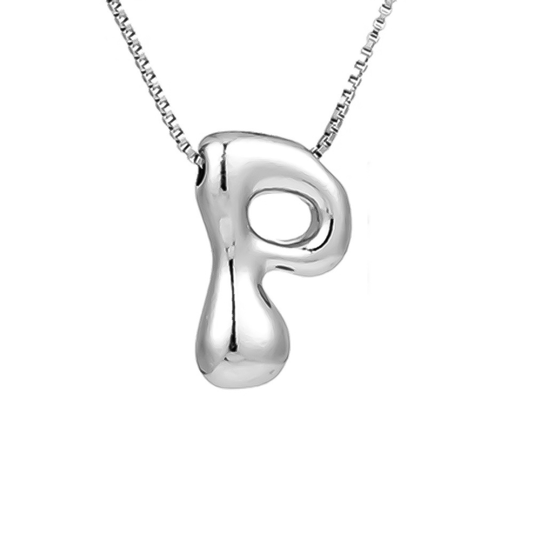 Seraphina | Bubbly Letters | Silver Necklace