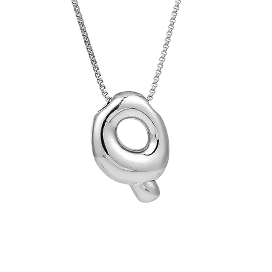Seraphina | Bubbly Letters | Silver Necklace