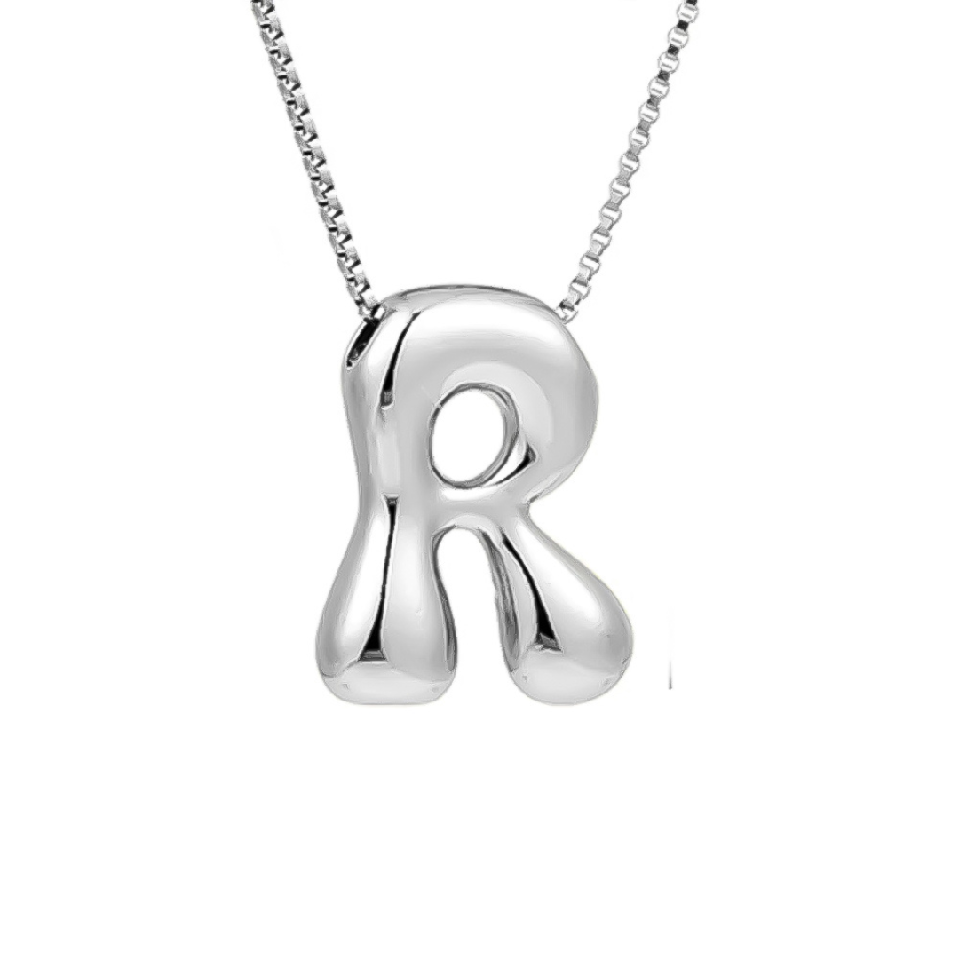 Seraphina | Bubbly Letters | Silver Necklace