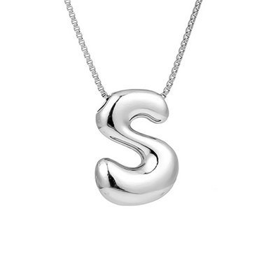 Seraphina | Bubbly Letters | Silver Necklace