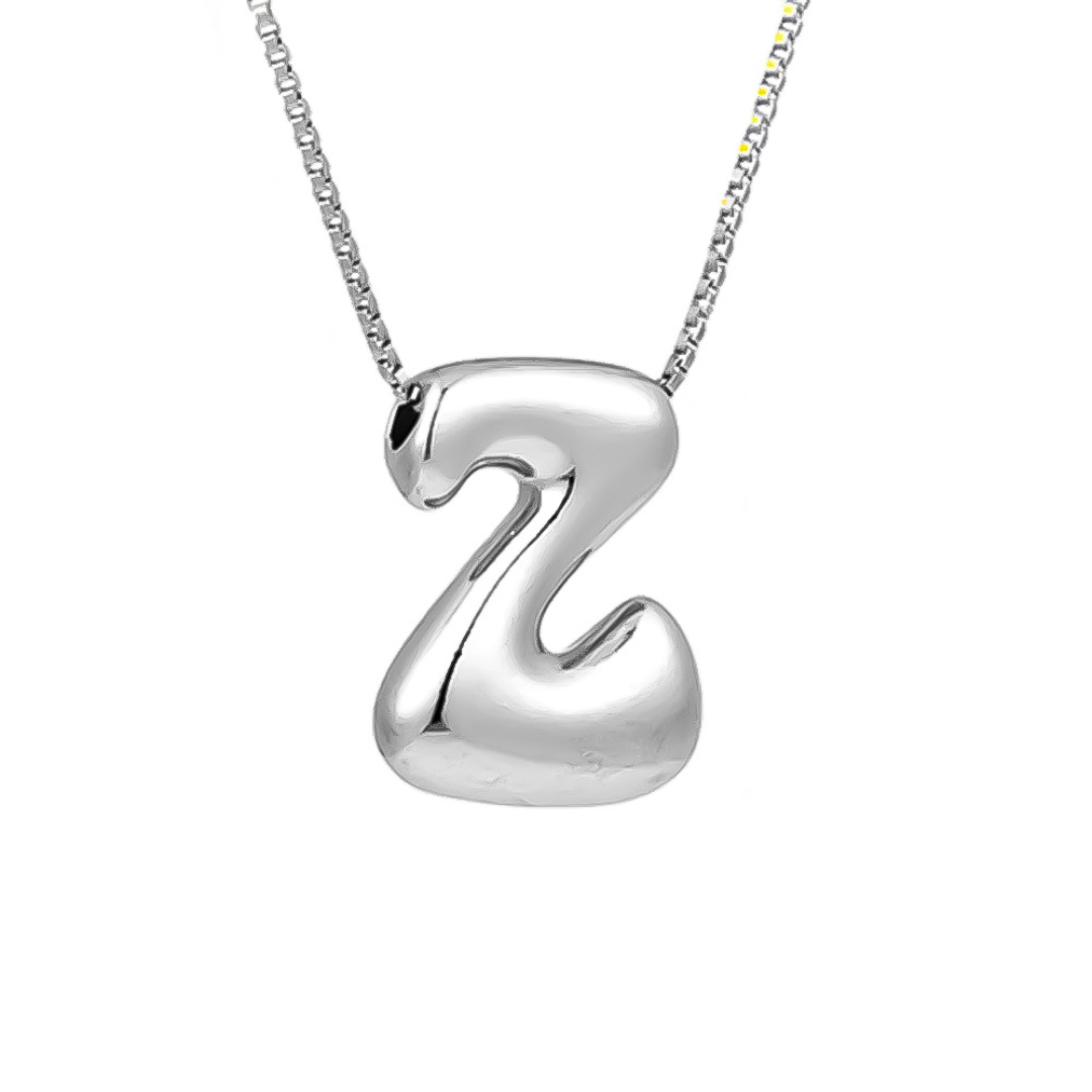 Seraphina | Bubbly Letters | Silver Necklace