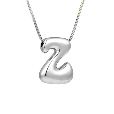 Seraphina | Bubbly Letters | Silver Necklace