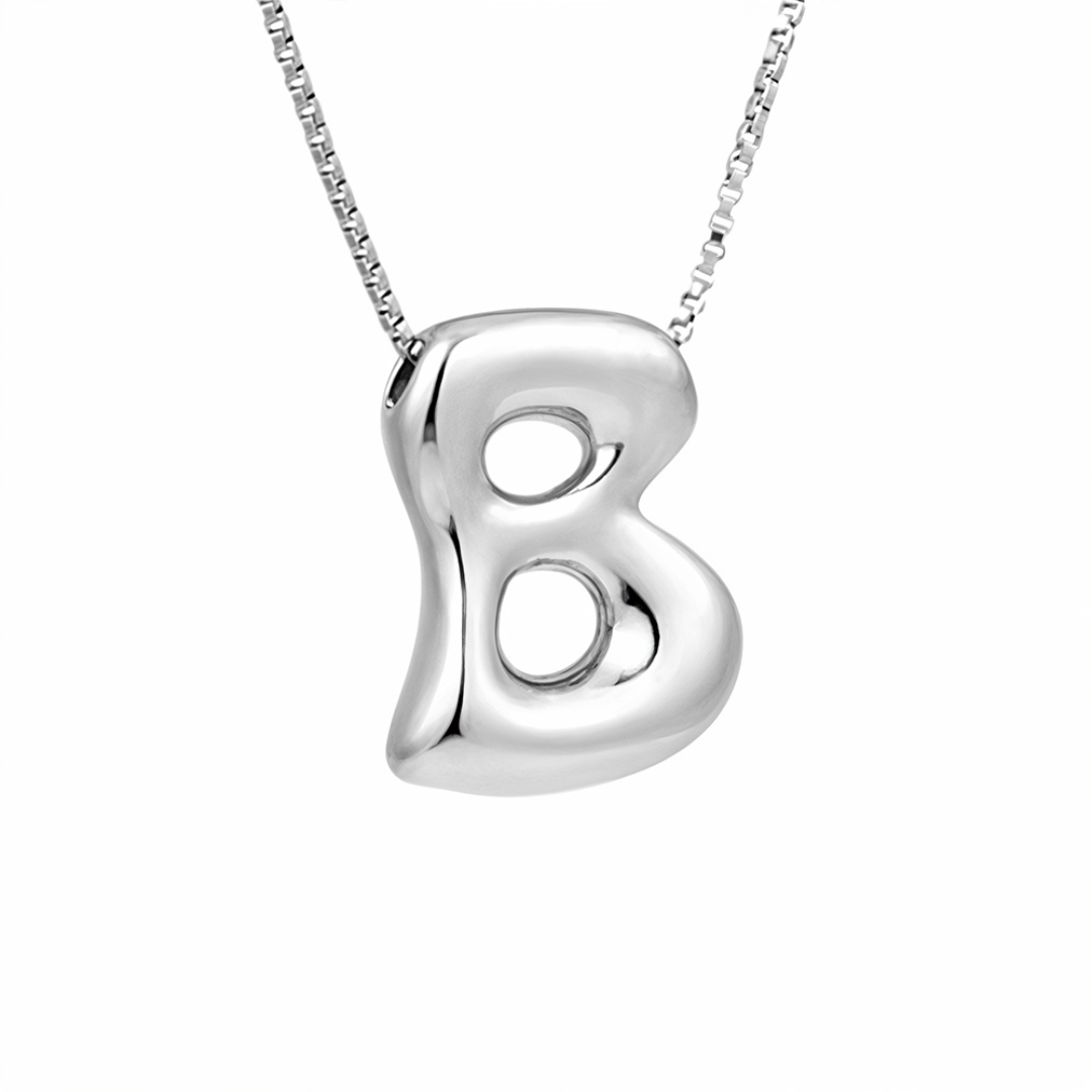 Seraphina | Bubbly Letters | Silver Necklace