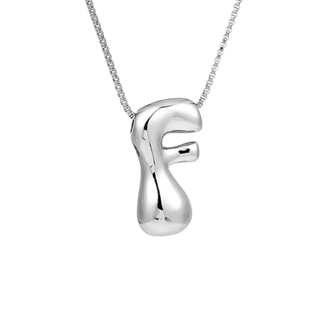 Seraphina | Bubbly Letters | Silver Necklace