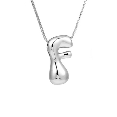 Seraphina | Bubbly Letters | Silver Necklace