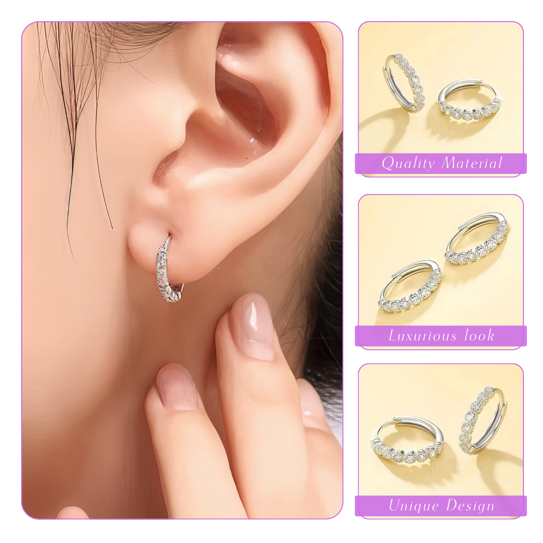 Liza | Sparkling Stone | Silver Earrings