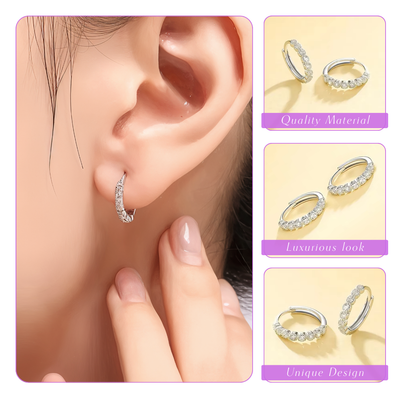 Liza | Sparkling Stone | Silver Earrings