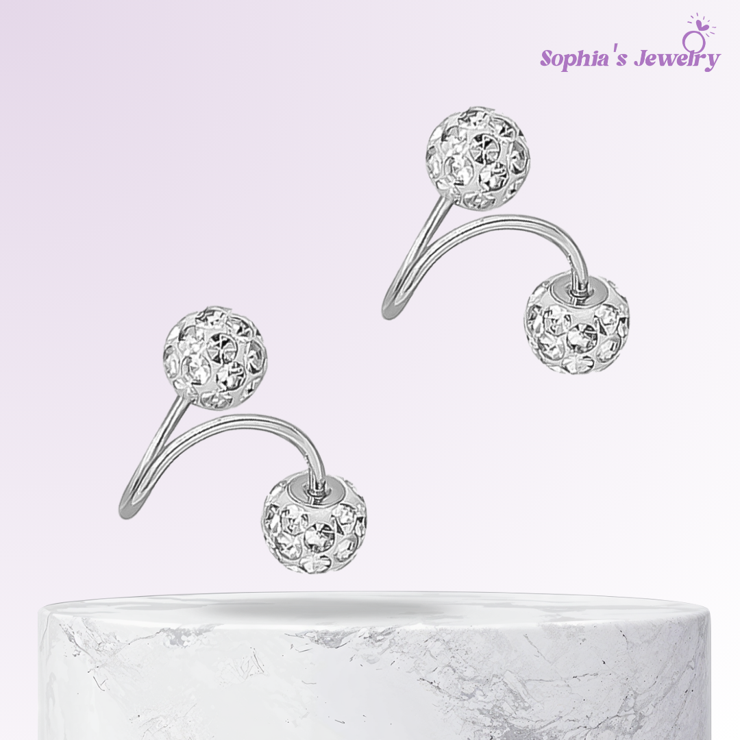 Jasmine | Twisted Sparkle Stones | Silver Earrings