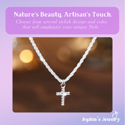 RadianceDuo | Square and Cross Zirconia Pendants | Silver Necklace